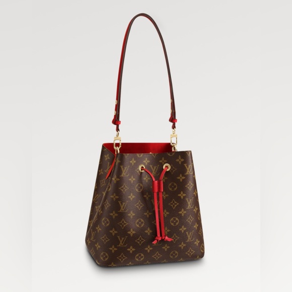 Louis Vuitton NeoNoe Shoulder Bag in Monogram Print with Poppy Red Accents - Picture 1 of 7